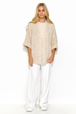 Sweter damski Kardigan Model S145 Beige Melange - Makadamia