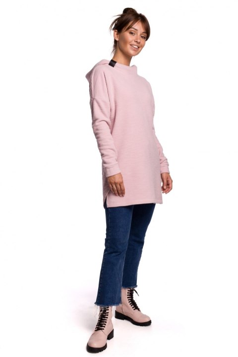 Bluza Damska Oversize Plus size Model B176 Powder Pink - BeWear Bluza Damska Oversize Plus size Model B176 Powder Pink - BeWear
