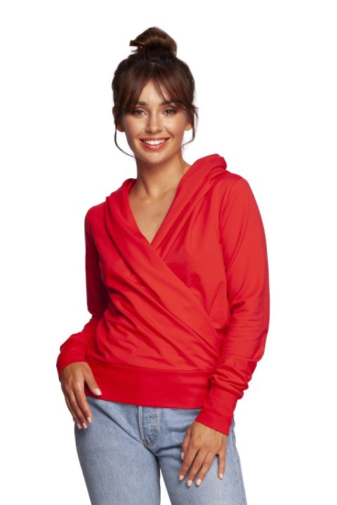 Bluza Damska z kapturem Model B246 Red - BeWear Bluza Damska z kapturem Model B246 Red - BeWear