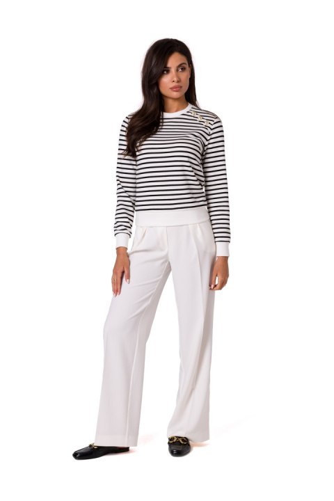 Bluza Damska Plus size w paski Model B251 Model 1 - BeWear Bluza Damska Plus size w paski Model B251 Model 1 - BeWear