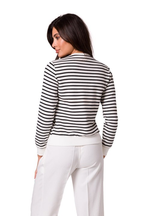 Bluza Damska Plus size w paski Model B251 Model 1 - BeWear Bluza Damska Plus size w paski Model B251 Model 1 - BeWear