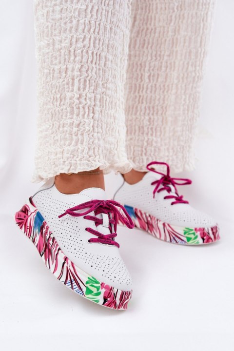 Buty Sportowe Sneakersy damskie skórzane Model Vinceza 88017 White