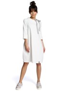 Sukienka damska dzienna Model B070 Ecru - BeWear