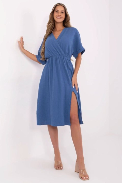 Sukienka damska muślinowa Model MI-SK-121008.84 Dark Blue - Italy Moda Sukienka damska muślinowa Model MI-SK-121008.84 Dark Blue - Italy Moda