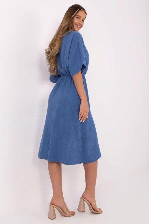 Sukienka damska muślinowa Model MI-SK-121008.84 Dark Blue - Italy Moda Sukienka damska muślinowa Model MI-SK-121008.84 Dark Blue - Italy Moda