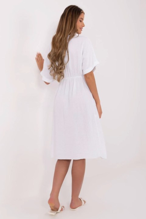 Sukienka damska muślinowa Model MI-SK-121008.84 White - Italy Moda Sukienka damska muślinowa Model MI-SK-121008.84 White - Italy Moda