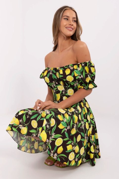 Sukienka damska Model MI-SK-23797.76 Black/Yellow - Italy Moda Sukienka damska Model MI-SK-23797.76 Black/Yellow - Italy Moda