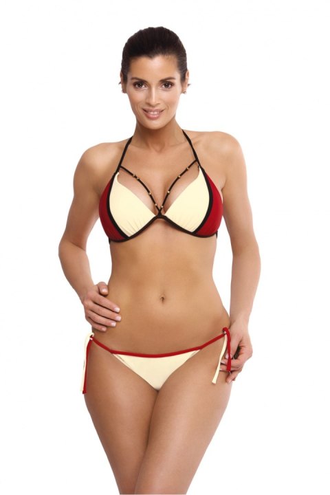 Kostium dwuczęściowy Kostium Kąpielowy Model Lara Vanilla-Coccinella M-511 Wanilia/Red - Marko Kostium dwuczęściowy Kostium Kąpielowy Model Lara Vanilla-Coccinella M-511 Wanilia/Red - Marko