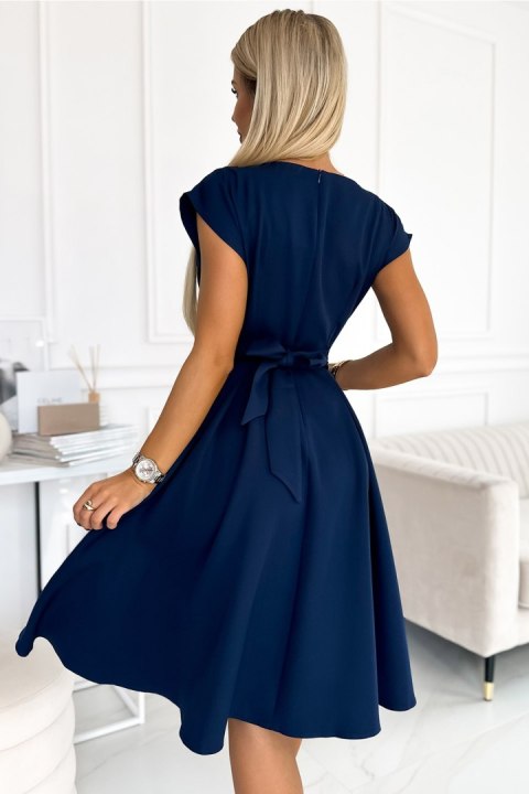 Sukienka Model Scarlett 348-6 Navy - Numoco Sukienka Model Scarlett 348-6 Navy - Numoco