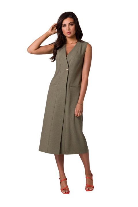 Sukienka Model B254 Oliwka - BeWear Sukienka Model B254 Oliwka - BeWear