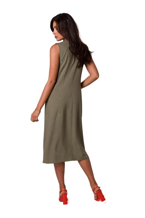 Sukienka Model B254 Oliwka - BeWear Sukienka Model B254 Oliwka - BeWear