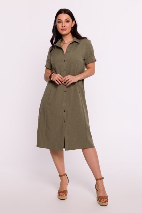 Sukienka Model B282 Oliwka - BeWear Sukienka Model B282 Oliwka - BeWear