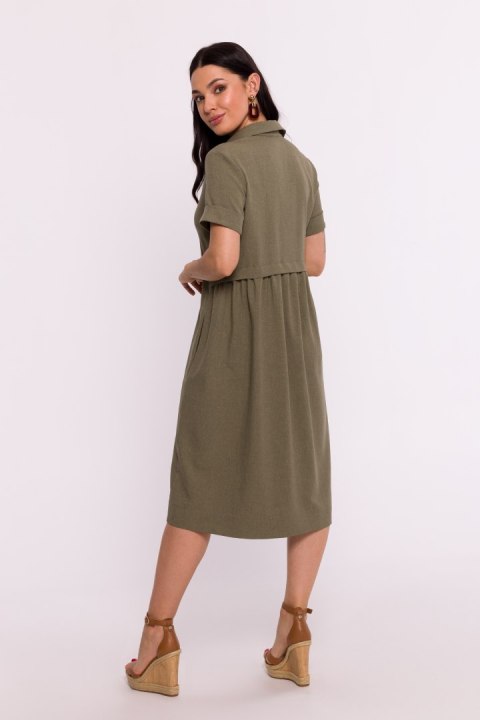 Sukienka Model B282 Oliwka - BeWear Sukienka Model B282 Oliwka - BeWear