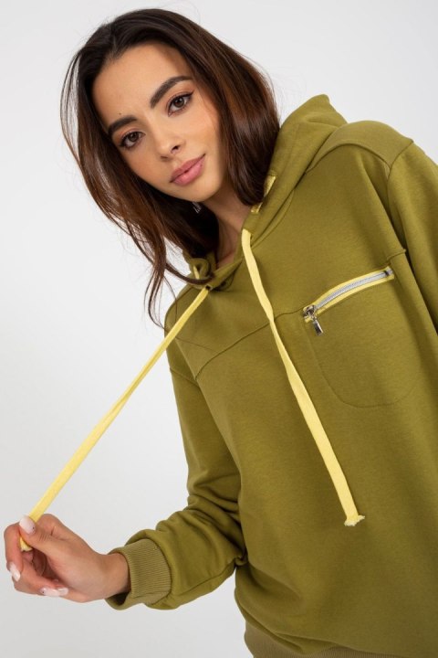 Bluza Damska Oversize Plus size Model FA-BL-8125.67P Olive - Fancy Bluza Damska Oversize Plus size Model FA-BL-8125.67P Olive - Fancy