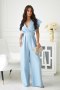 Kombinezon damski elegancki długi Model 289-08 niebieski błękitny Baby Blue - Bicotone
