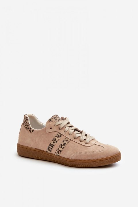 Buty Sportowe Sneakersy damskie skórzane Model Zazoo N1068 Beige Buty Sportowe Sneakersy damskie skórzane Model Zazoo N1068 Beige