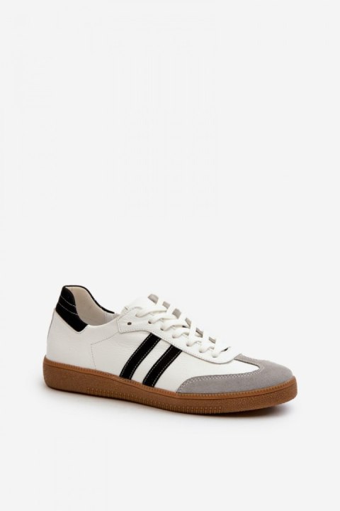 Buty Sportowe Sneakersy damskie skórzane Model Zazoo N1068 White Buty Sportowe Sneakersy damskie skórzane Model Zazoo N1068 White
