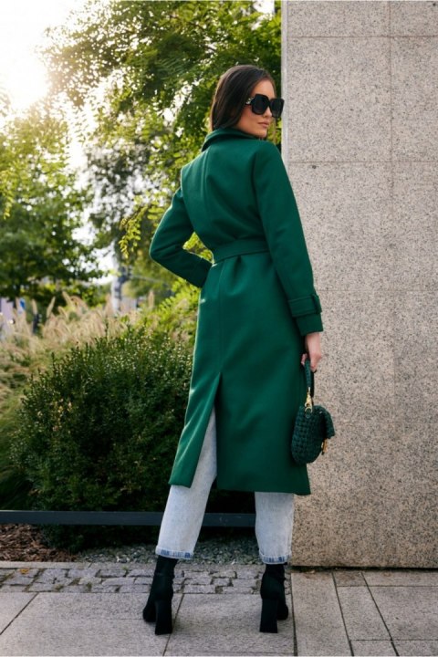 Płaszcz Damski Model Sovan ZIE PLA0035 Green - Roco Fashion Płaszcz Damski Model Sovan ZIE PLA0035 Green - Roco Fashion