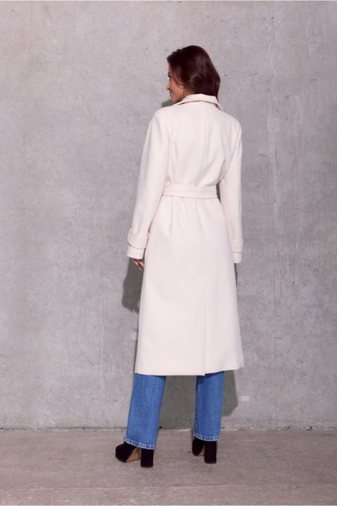 Płaszcz Damski Model Vivienne BEJ PLA0039 Light Beige - Roco Fashion Płaszcz Damski Model Vivienne BEJ PLA0039 Light Beige - Roco Fashion