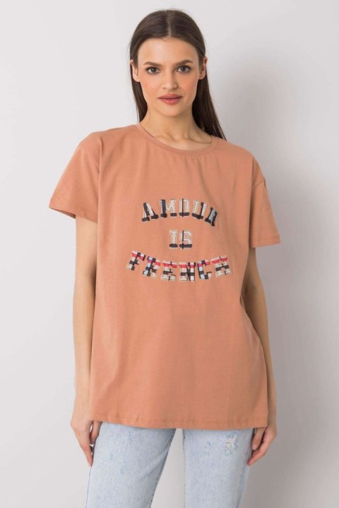 T-shirt Damski Model FA-TS-6892.88 Camel - Fancy T-shirt Damski Model FA-TS-6892.88 Camel - Fancy