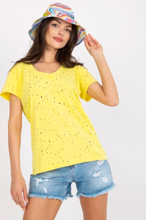 T-shirt Damski Model FA-TS-6967.77P Yellow - Fancy T-shirt Damski Model FA-TS-6967.77P Yellow - Fancy