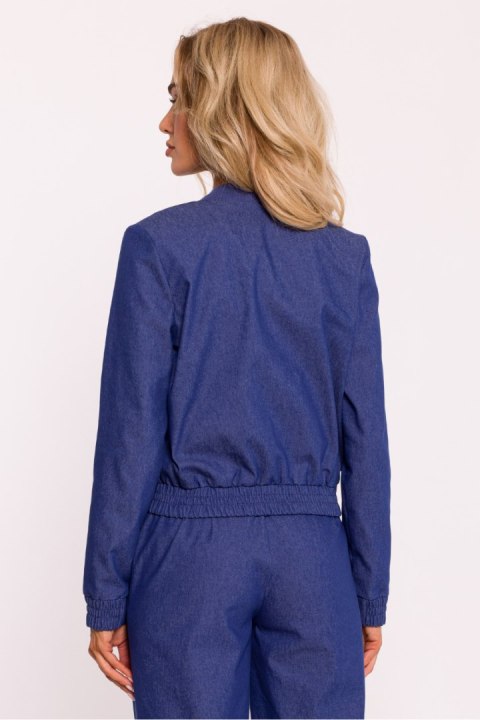 Kurtka Damska Model MOE800 Blue - Moe Kurtka Damska Model MOE800 Blue - Moe