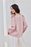 Bluzka damska elegancka Model Evelyn ROZ BLU0194 Pink - Roco Fashion