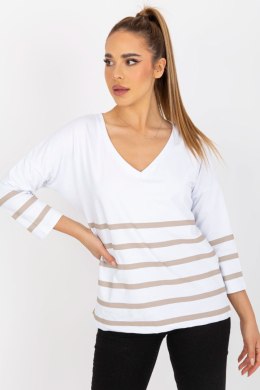 Bluzka Model RV-BZ-8008.63 White/Beige - Rue Paris