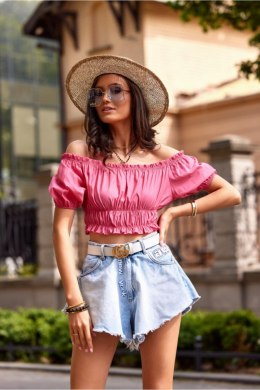 Bluzka damska hiszpanka Model AMA BLU0166 Amarant - Roco Fashion