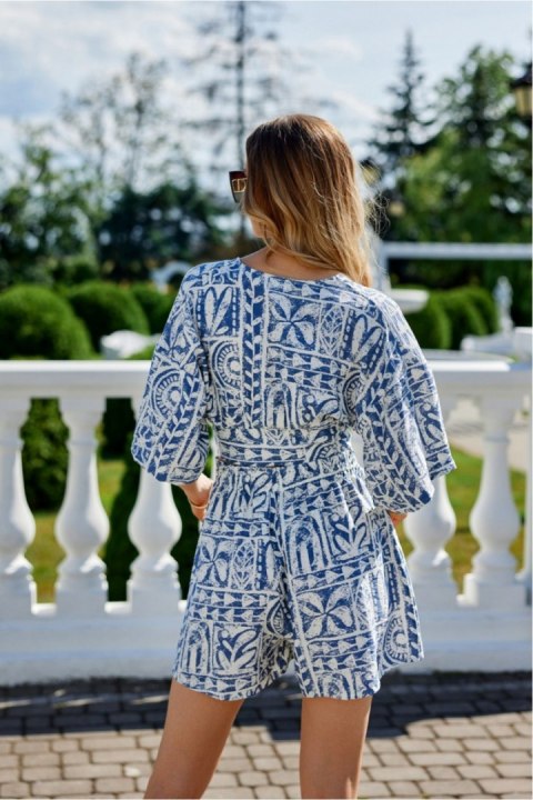 Bluzka damska Model Amber BLU0182 W24 Blue - Roco Fashion Bluzka damska Model Amber BLU0182 W24 Blue - Roco Fashion