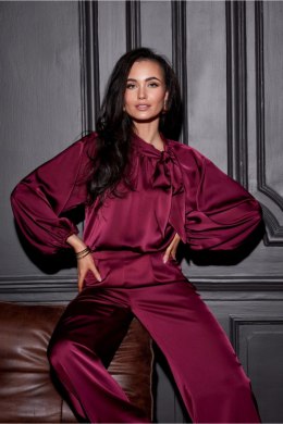 Bluzka damska elegancka Model Ann BOR BLU0196 Bordo - Roco Fashion
