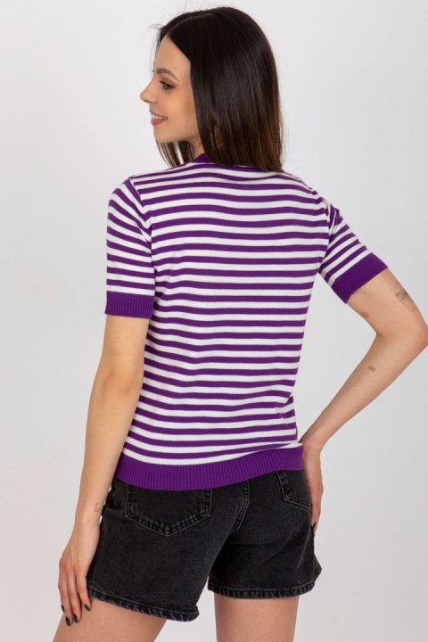 Bluzka damska w paski Model BA-BZ-1441.80 Violet - Badu Bluzka damska w paski Model BA-BZ-1441.80 Violet - Badu