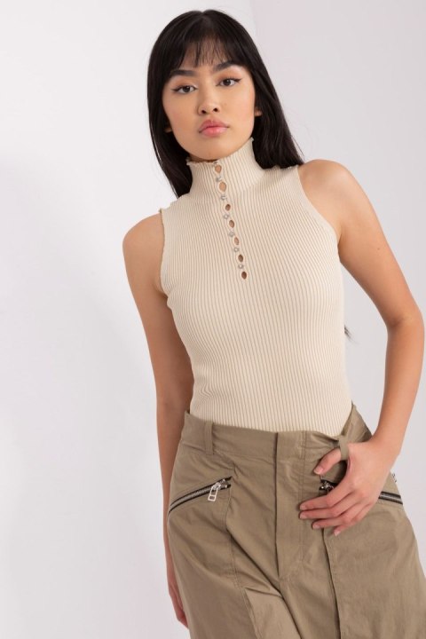 Bluzka damska Top Model BA-BZ-2301.00P Beige - Badu Bluzka damska Top Model BA-BZ-2301.00P Beige - Badu