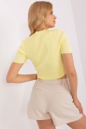 Bluzka damska krótka Model BA-BZ-2305.32 Light Yellow - Badu