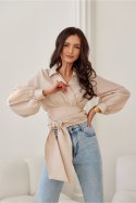 Bluzka damska Model Bella BEZ BLU0205 Beige - Roco Fashion