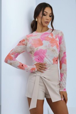 Bluzka damska Model Blake 200120201 Watercolor/Flowers/Orange/Pink - LaBalancia