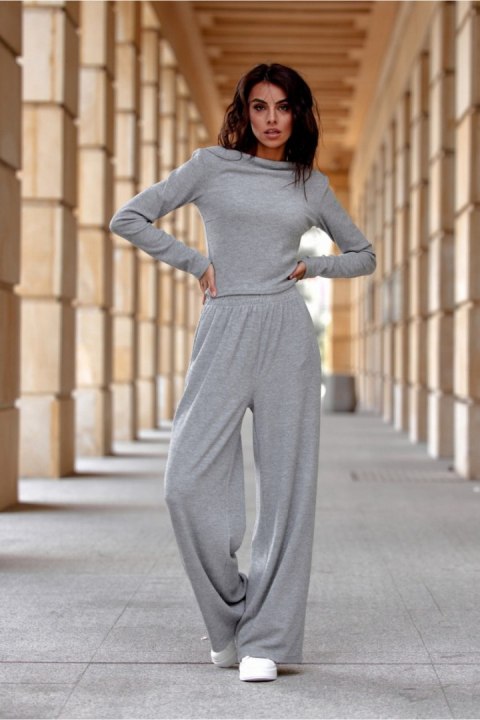 Bluzka damska Model Darby SZA BLU0188 Grey - Roco Fashion Bluzka damska Model Darby SZA BLU0188 Grey - Roco Fashion