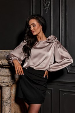 Bluzka damska elegancka Model Evelyn BEJ BLU0194 Light Beige - Roco Fashion