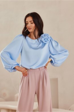 Bluzka damska elegancka Model Evelyn BLE BLU0194 Blue - Roco Fashion