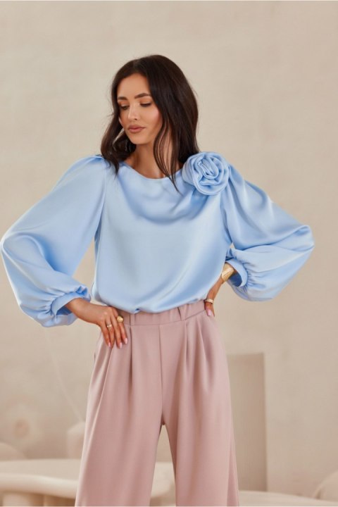 Bluzka damska elegancka Model Evelyn BLE BLU0194 Blue - Roco Fashion