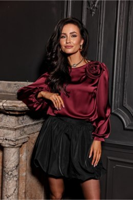 Bluzka damska elegancka Model Evelyn BOR BLU0194 Bordo - Roco Fashion