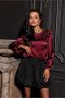 Bluzka damska elegancka Model Evelyn BOR BLU0194 Bordo - Roco Fashion