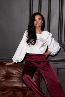 Bluzka damska elegancka Model Evelyn EKR BLU0194 Ecru - Roco Fashion