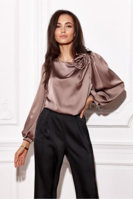 Bluzka damska elegancka Model Evelyn JBR BLU0194 Light Brown - Roco Fashion