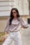 Bluzka damska Model Giana BEJ BLU0178 Light Beige - Roco Fashion