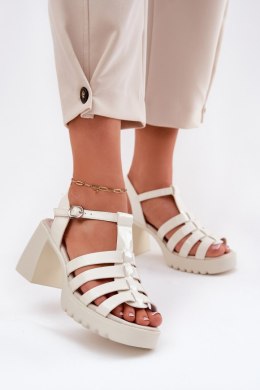 Sandały damskie skórzane Model Vinceza 66621 Light Beige