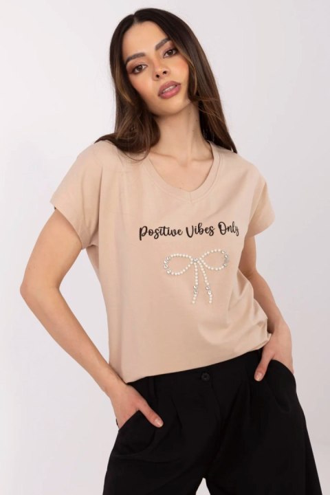 Tshirt Damski Model CLM-TS-1727.90 Camel - Factory Price Tshirt Damski Model CLM-TS-1727.90 Camel - Factory Price