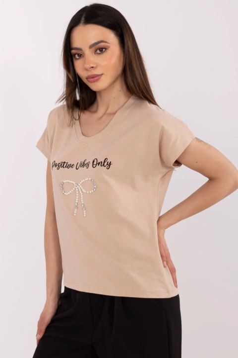 Tshirt Damski Model CLM-TS-1727.90 Camel - Factory Price Tshirt Damski Model CLM-TS-1727.90 Camel - Factory Price
