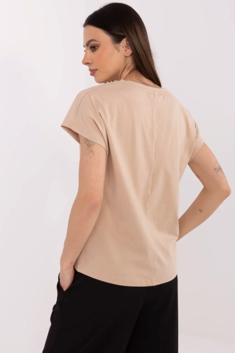 Tshirt Damski Model CLM-TS-1727.90 Camel - Factory Price Tshirt Damski Model CLM-TS-1727.90 Camel - Factory Price