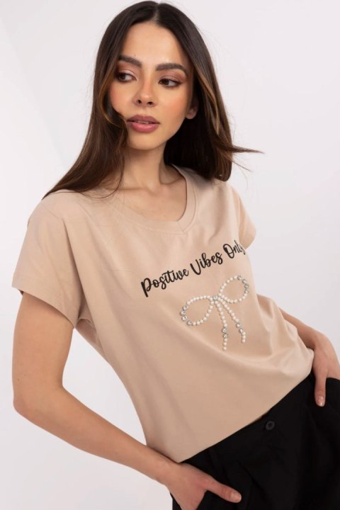 Tshirt Damski Model CLM-TS-1727.90 Camel - Factory Price Tshirt Damski Model CLM-TS-1727.90 Camel - Factory Price